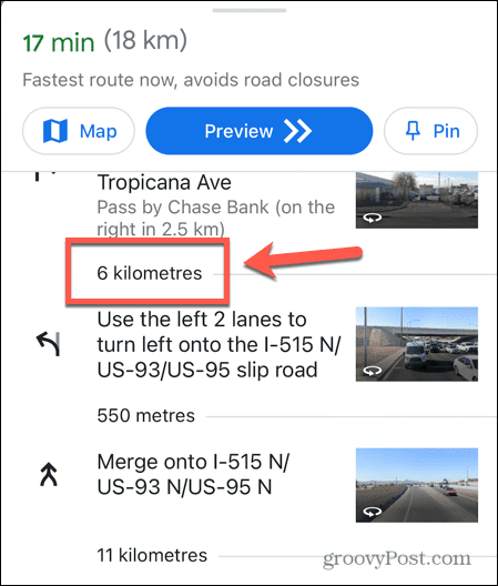 google maps km cinsinden mesafeler