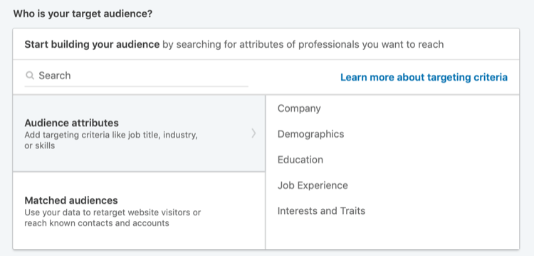 LinkedIn Kampanya Yöneticisindeki Hedef Kitleniz Bölümü Kimdir?