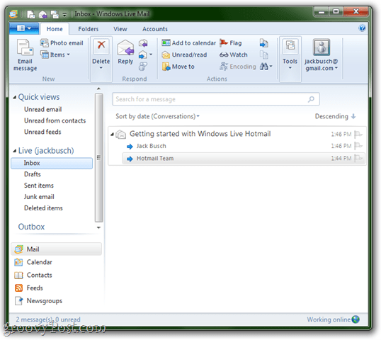 Windows Live Mail'i başlat