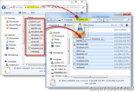 dosyaları usb belleğe kopyala