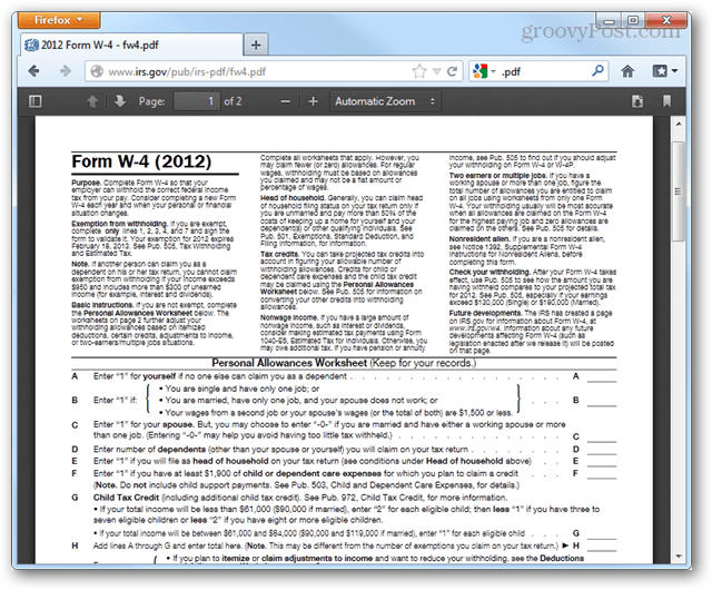 Firefox 15'te Yerleşik PDF Görüntüleyici'yi etkinleştirme