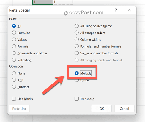 excel yapıştırma özel çarpma