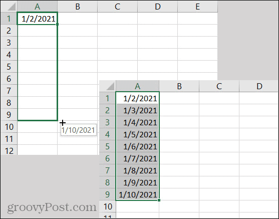 Excel Otomatik Doldurma Tarihleri
