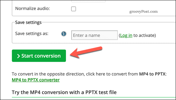Çevrimiçi bir hizmet kullanarak bir PPTX dosyasını videoya dönüştürme