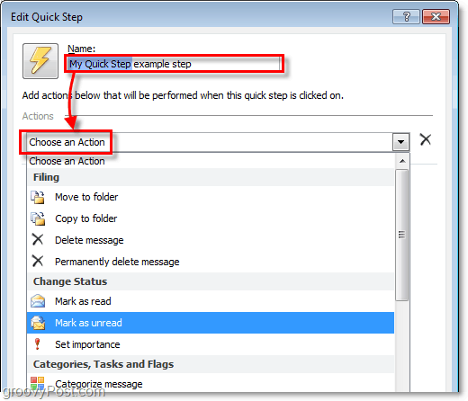 Outlook 2010'da özel bir hızlı adım eylemi yapın