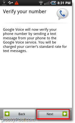 Android Mobile'da Google Voice Yapılandırma Numarayı Doğrula