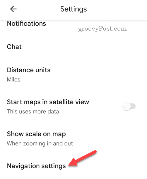 Google Haritalar mobil navigasyon ayarlarını açın