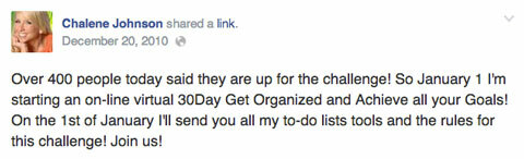 chalene johnson 30 günlük meydan okuma facebook gönderisi
