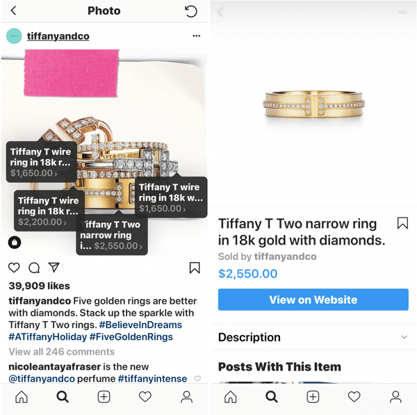 Instagram fotoğraflarınızı, Tiffany & Co. tarafından hazırlanan alışveriş yapılabilir resim gönderinizi nasıl geliştirebilirsiniz?
