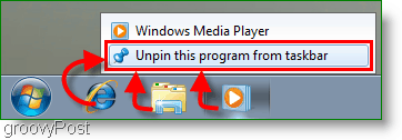 Windows 7 Bir programın Görev Çubuğundan sabitlemesini kaldırma
