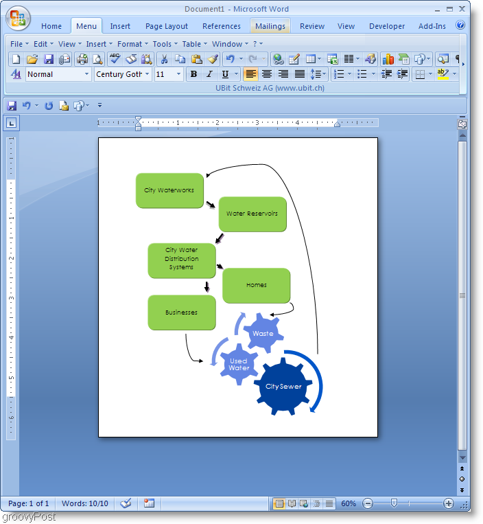 Microsoft Word 2007 Akış Şeması örneği