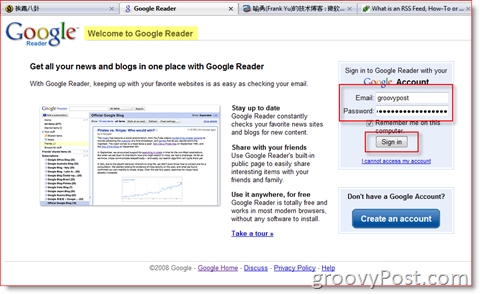 Google Reader Giriş Sayfası:: groovyPost.com