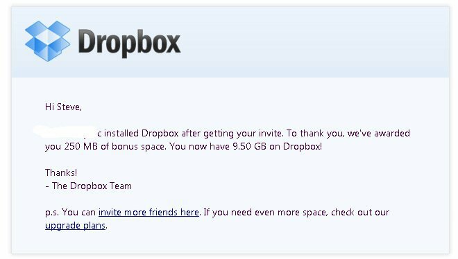 Güncelleme: Nasıl Ücretsiz "10 Gigs" Dropbox Depolama Alma