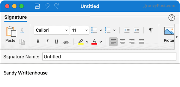 Mac'te Outlook'ta yeni bir imza oluşturun