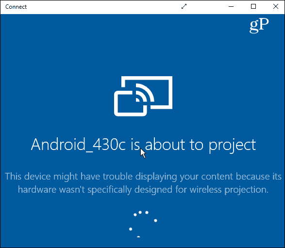 Windows 10 Connect Ekranı