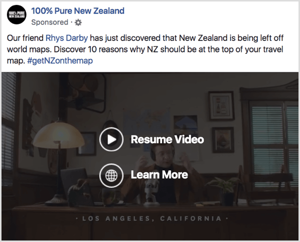 Facebook video reklam farkındalık örneği