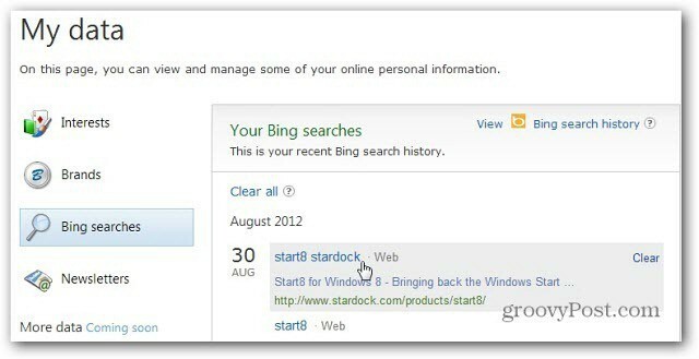 Bing Arama Geçmişi
