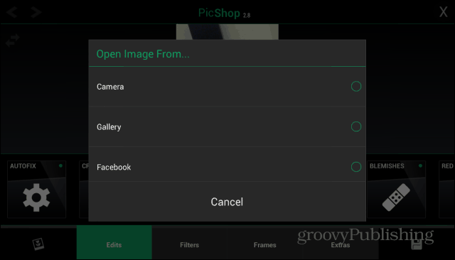 PicShop Android yükleme görüntüsü