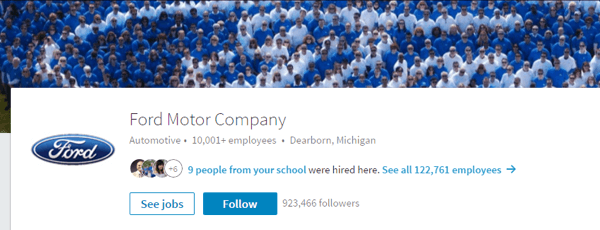Ford Motor Company'nin LinkedIn sayfası, ilgili resimleri ve güncel ayrıntıları içerir.