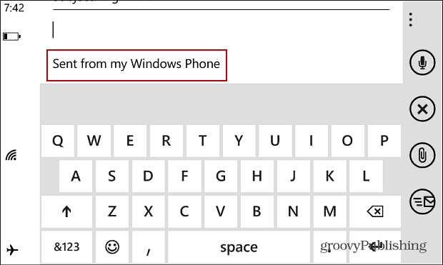 Windows Phone E-posta İmzası
