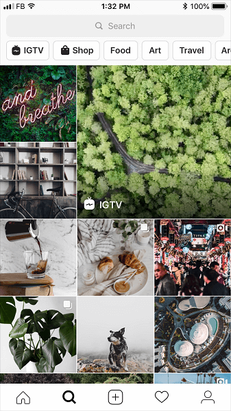 Instagram, Keşfet Sekmesi için yeniden tasarlanmış bir gezinme çubuğu yayınlıyor.