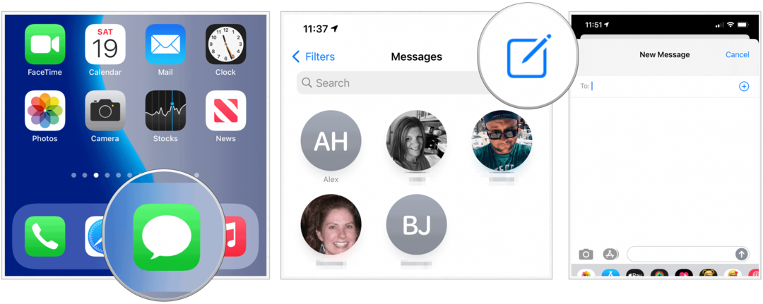 iOS 14 grup mesajı oluştur