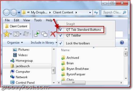 Windows Gezgini QTtabbar sekmeli tarama
