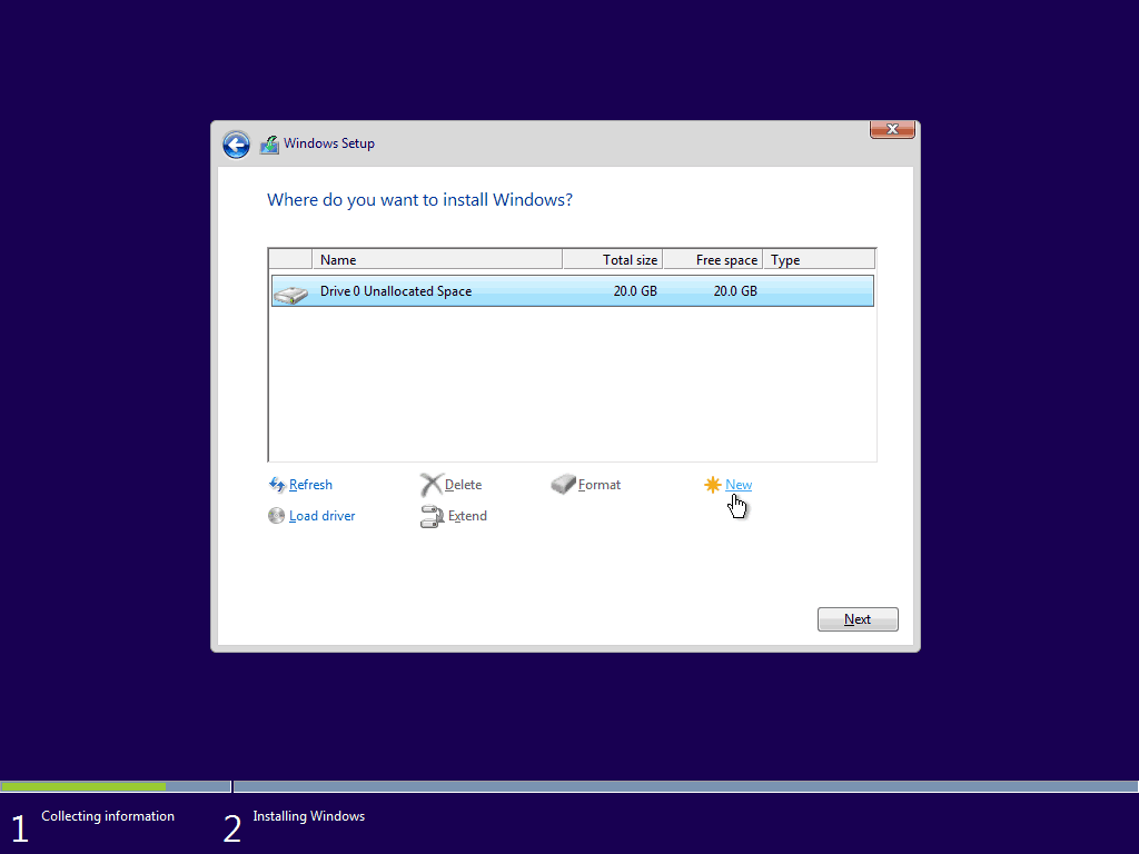 07 Ayrılmamış Alandan Yeni Bölüm Oluştur 5 Windows 10 Temiz Yükleme