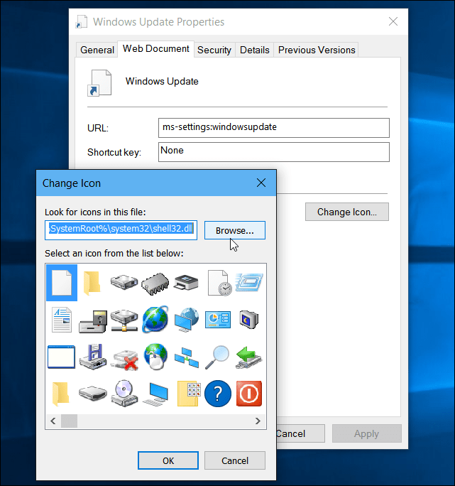 Windows 10: Windows Update için Masaüstü Oluştur veya Kısayolu Başlat