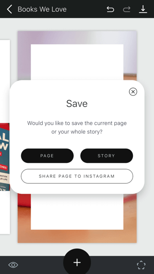 Hikaye kaydetme seçeneklerini gösteren bir Unfold Instagram hikayesi oluşturun adım 11.