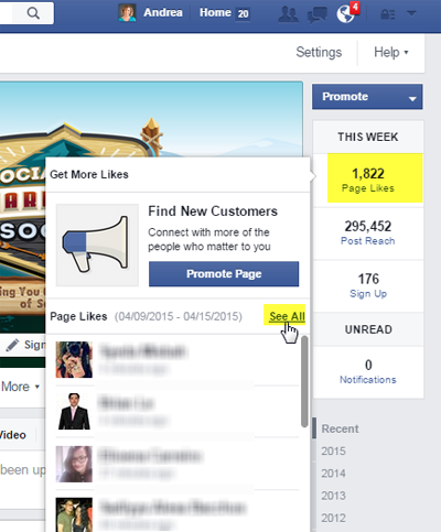 tüm facebook sayfası beğenme özelliğini görün