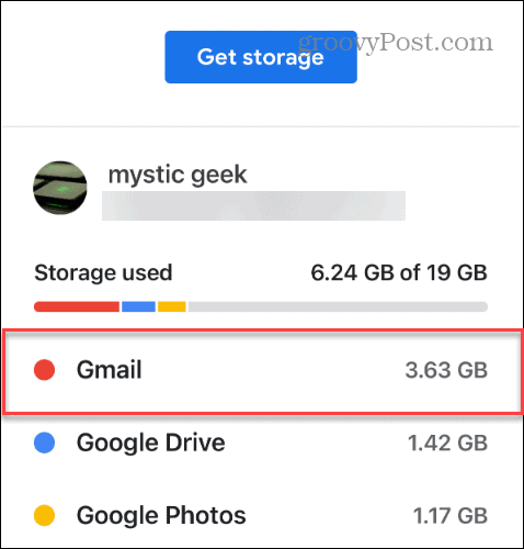 Google Drive'da kullanılan gmail alanı