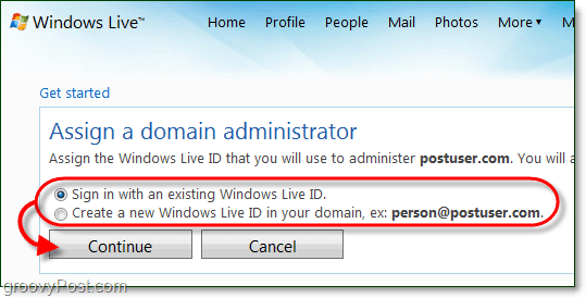 Windows canlı etki alanı yönetici hesabı oluşturun veya geçerli bir canlı hesap kullanın
