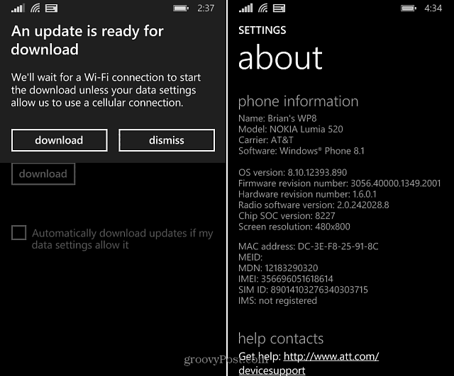 Windows Phone 8.1 Önizlemesi Başka Bir Güncelleme Alır