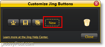 yeni bir jing paylaş düğmesi eklemek için yeni düğmesine tıklayın