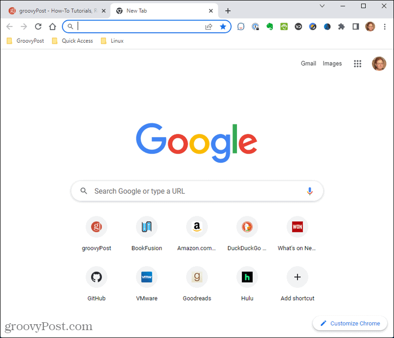 Chrome'da Varsayılan Yeni Sekme sayfası