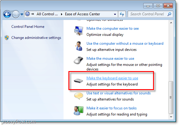 Windows 7'de Yapışkan Tuşları ve Filtre Tuşlarını Devre Dışı Bırakma
