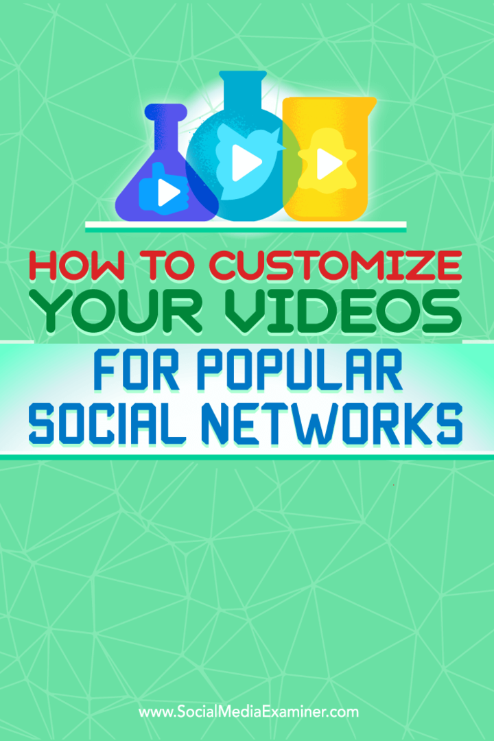 En iyi sosyal ağlarda daha iyi performans için videolarınızı nasıl özelleştireceğinize dair ipuçları.