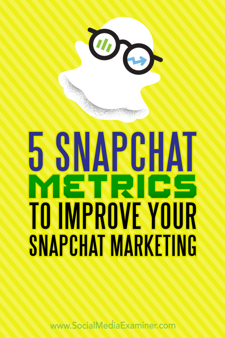 Snapchat Pazarlamanızı Geliştirmek için 5 Snapchat Metriği: Sosyal Medya İnceleyicisi