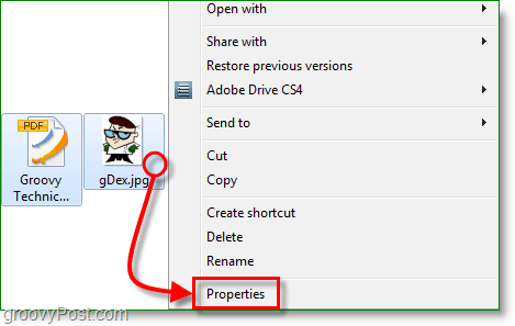 bir dosyayı sağ tıklayın ve ardından özelliklerini Windows 7'den görüntüleyin