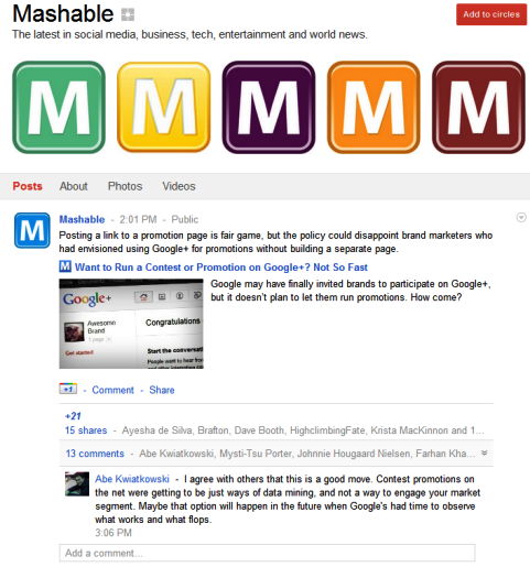Google+ Sayfaları - Mashable