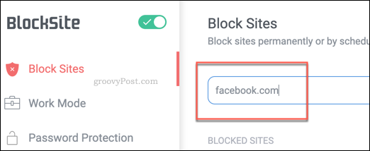 Chrome'da bir BlockSite engelleme listesine engellenen bir site ekleme