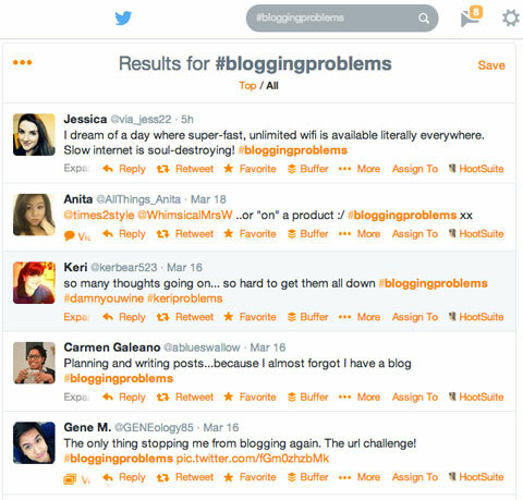 #bloggingproblems twitter'da hashtag araması