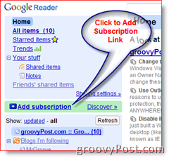 Google Reader RSS Feed Aboneliği Ekleme