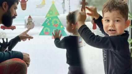 Burak Özçivit ve Fahriye Evcen'in oğlu Karan bebek karla ilk kez tanıştı!