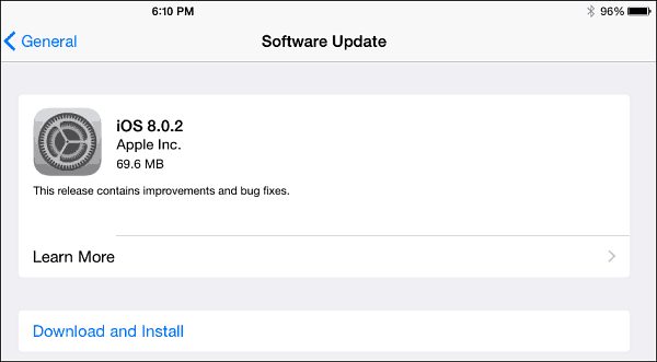 iOS 8.0.2 Güncellemesi