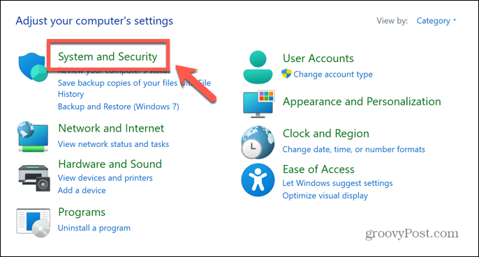 windows kontrol paneli sistemi ve güvenlik