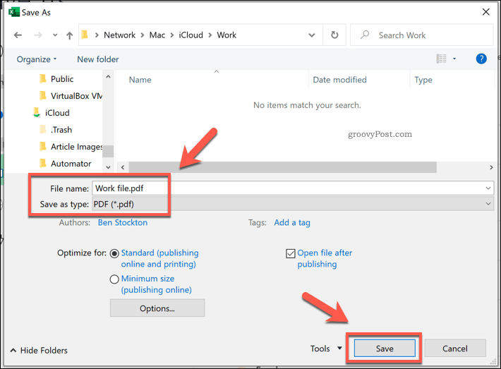 Excel dosyasını PDF olarak kaydetme