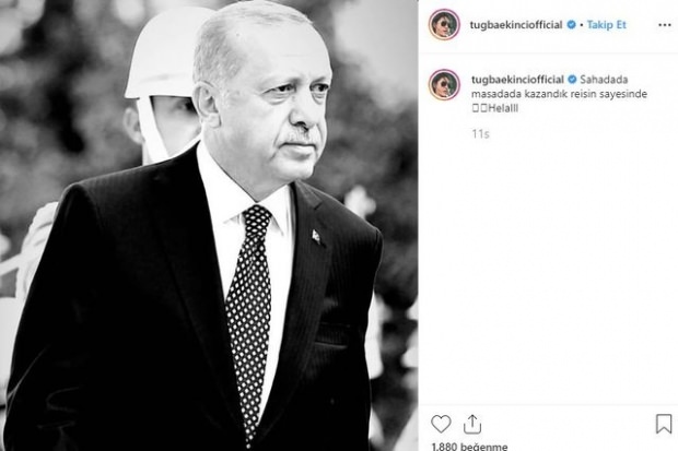 Tuğba Ekinci'den Başkan Erdoğan'a: Reisin sayesinde, Helal!