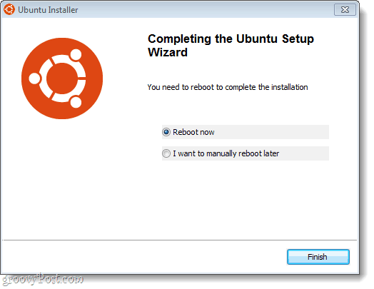 Ubuntu kurulumu tamamlandı